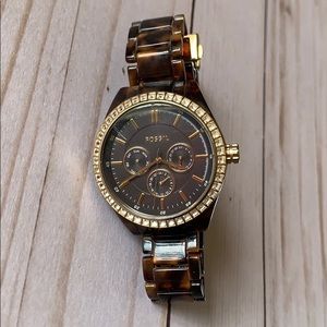 ✨Fossil ✨ tortoise gold watch